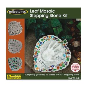Milestones Mosaic Stepping Stone Kit - Leaf (Front of packaging)