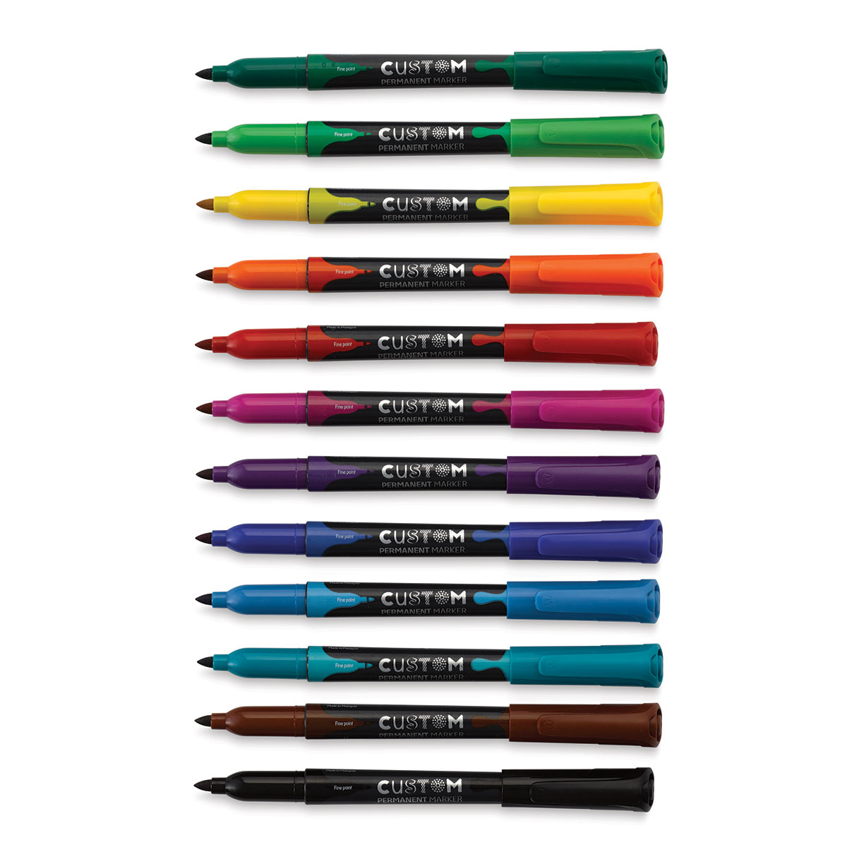 Maped Custom Permanent Markers - Assorted Colors, Set of 12