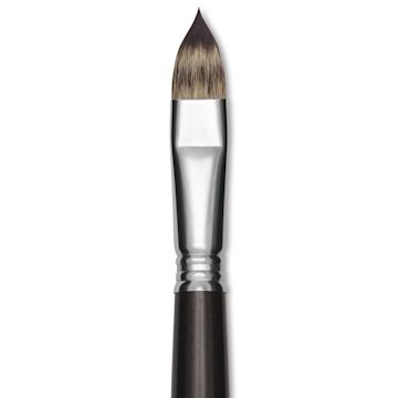 Open in modal - Escoda Vintage Synthetic Brush - Filbert, Long  Handle, Size 16, close-up