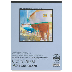 Bee Paper Aquabee Watercolor Pad - 9" x 12", 90 lb, 15 Sheets
