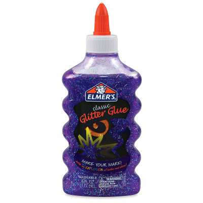 Elmer's Glitter Glue - Front view of Purple, 6 oz Bottle