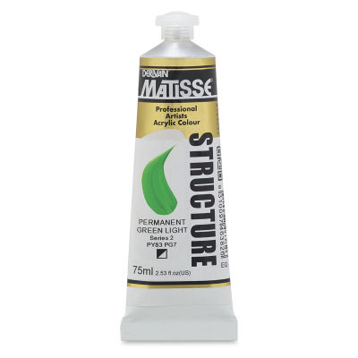 Matisse Structure Acrylics - Upright 75 ml Tube of Permanent Green Light