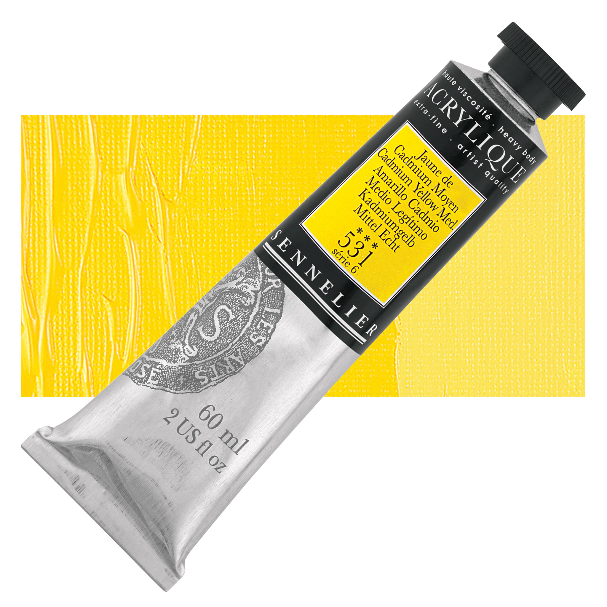 Sennelier Extra-Fine Artist Acryliques - Cadmium Yellow Medium, 60 ml tube