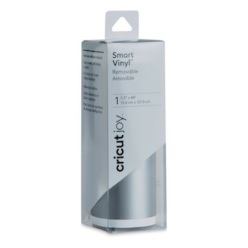 Open in modal - Cricut Joy Removable Smart Vinyl - Silver, 5-1/2" x 48", Roll (In packaging)