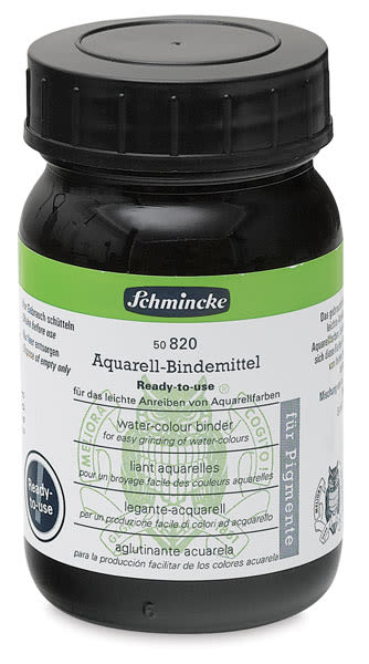 Schmincke Ready-to-Use Watercolor Binder - Front of 200 ml bottle