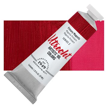 Open in modal - Utrecht Artists' Oil Paint - Primary Magenta, 37 ml tube with swatch