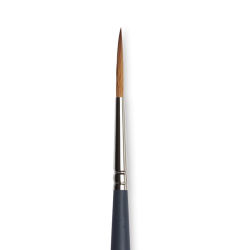 Winsor & Newton Professional Watercolor Synthetic Sable Brush - Rigger, Size 4, Short Handle (close-up)