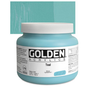 Golden Heavy Body Artist Acrylics - Teal, 32 oz Jar