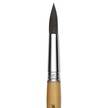 Open in modal - Escoda Squirrel Hair Ceramic Brush - Round Pointed, Size 16 (Close-up of brush)