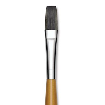 Open in modal - Isabey Isacryl Synthetic Brush - Long Flat, Long Handle, Size 8 close up