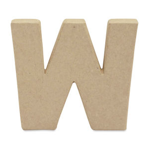 DecoPatch Paper Mache Small Kraft Letter - W, Lowercase, 4" W x 3-2/5" H x 1/2" D