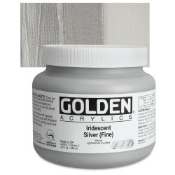 Golden Heavy Body Artist Acrylics - Iridescent Silver (Fine), 32 oz Jar