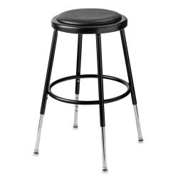 National Public Seating Corp. Adjustable Padded Stool - 19" - 27" tall, Black