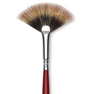 Escoda Badger Hair Brush - Fan, Long Handle, Size 2