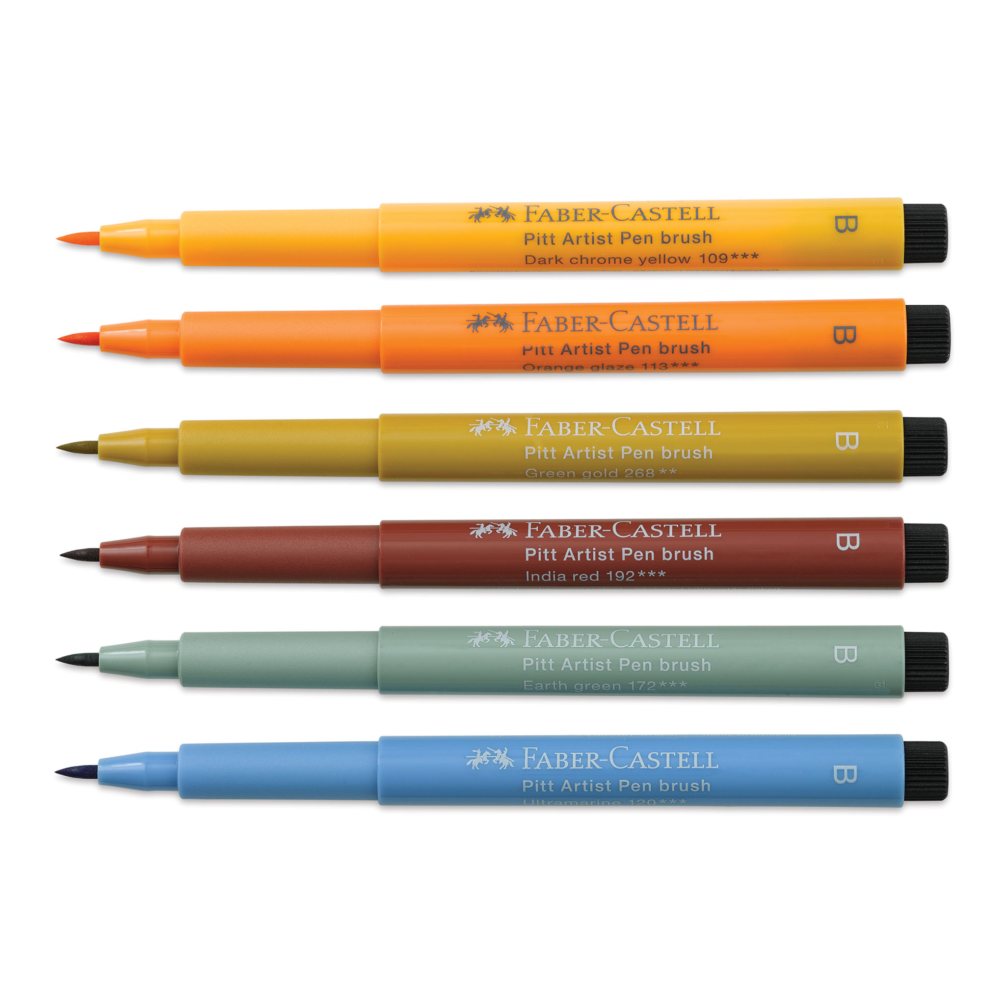 Faber-Castell Pitt Brush Wallet Pens Pastel Colors (Set of 6)