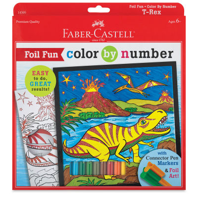 Faber-Castell Color By Number Sets - Front view of T-Rex package shown