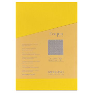Open in modal - Fabriano Ecoqua Plus Glue-Bound Notebook - Yellow, 5-4/5" x 8-1/4", Dot Grid, front cover