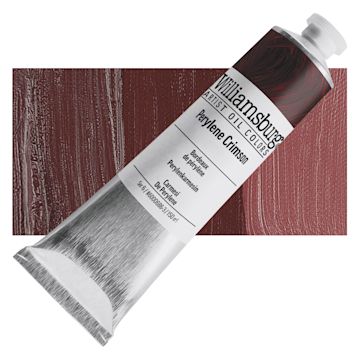 Open in modal - Williamsburg Handmade Oil Paint - Perylene Crimson, 150 ml tube and swatch