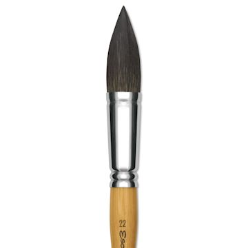 Open in modal - Escoda Squirrel Hair Ceramic Brush - Full Body Oval, Size 22 (Close-up of brush)