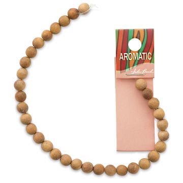 Open in modal - John Bead Aromatic Wooden Beads - 6 mm Sandalwood Beads on carded package
