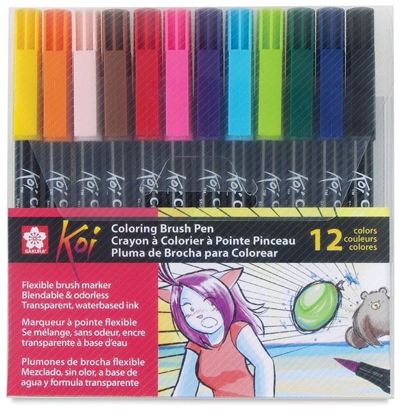 Koi Coloring Brush Pen 24-Color Set