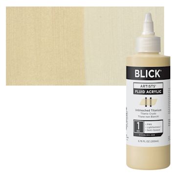 Open in modal - Blick Artists’ Fluid Acrylic - Unbleached Titanium, 200 ml bottle and swatch
