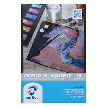 Open in modal - Van Gogh Black Watercolor Block - 6" x 9", front cover