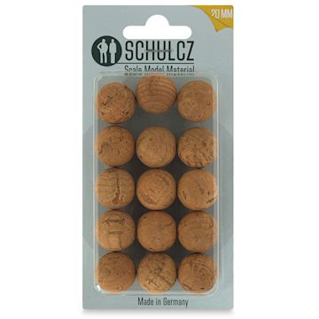 Open in modal - Schulcz Scale Model Foliage Spheres - Cork, 20 mm, Pkg of 15 (front of package)