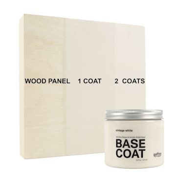 Open in modal - Gaffrey Acrylic Base Coat - Vintage White, 16 oz Jar and Swatch
