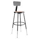 National Public Seating Corp Adjustable Stool with Backrest - Black, to