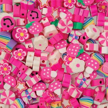 Open in modal - John Bead Craft Beads Clay Shapes - Pink
