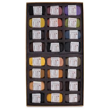 Open in modal - Townsend Terrages Pastel Set of 24 Earth and Shadows Colors shown in cushioned open box