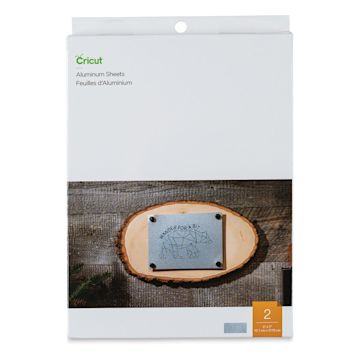 Open in modal - Cricut Aluminum Sheets - Front of package of two 5" x 7" sheets