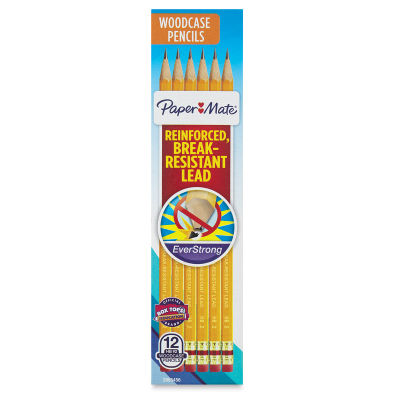 Paper Mate Everstrong Break-Resistant Pencils - Front of 12 pc Package shown
