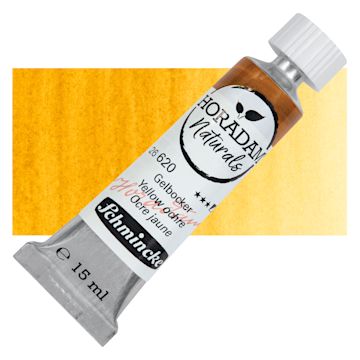 Open in modal - Schmincke Horadam Naturals Watercolor - Yellow Ochre, 15 ml Tube with swatch