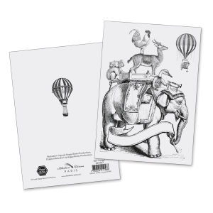Alibabette Editions Bon Voyage Watercolor Card (front and back of card)