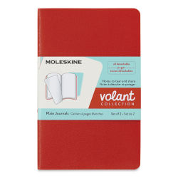 Moleskine Volant Journals - Pocket, Blank, Coral Aquamarine, Pkg of 2 (front view of package)