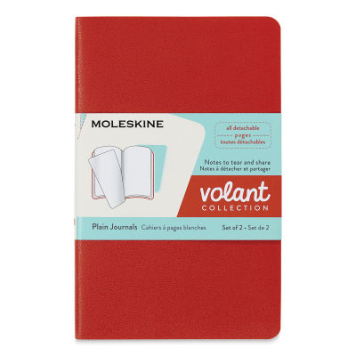 Moleskine Volant Journals - Pocket, Blank, Coral Aquamarine, Pkg of 2 (front view of package)