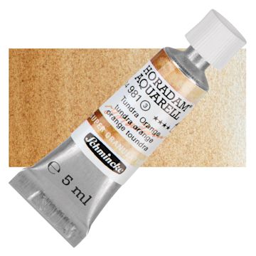 Open in modal - Schmincke Horadam Aquarell Artist Watercolor - Tundra Orange, 5 ml tube and swatch