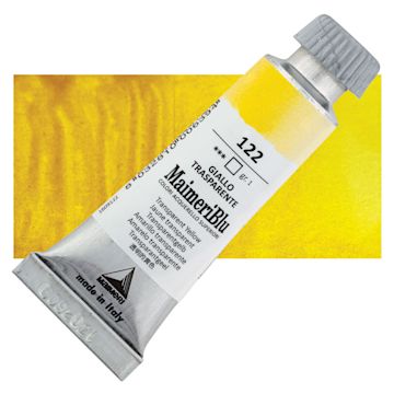 Open in modal - Maimeri Blu Artist Watercolor - Transparent Yellow, 12 ml Tube and swatch
