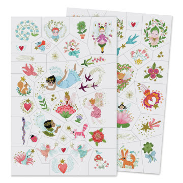 Djeco Temporary Tattoos - Fairy Friends (pages outside of packaging)