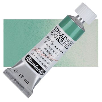 Open in modal - Schmincke Horadam Aquarell Watercolor - Viridian, 15 ml tube and swatch