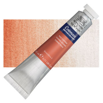 Winsor & Newton Cotman Watercolors - Red Copper, 21 ml, Tube with Swatch