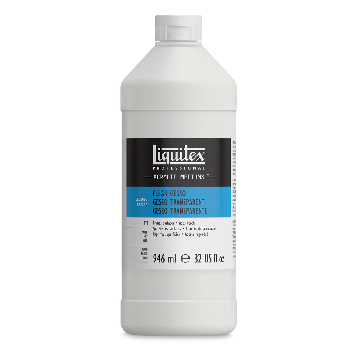 Liquitex Acrylic Gesso - Clear, 32 oz bottle