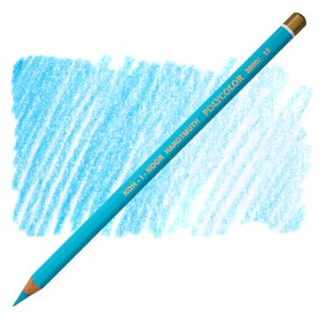 Open in modal - Koh-I-Noor Polycolor Dry Color Drawing Pencil - Ice Blue 15, swatch and pencil