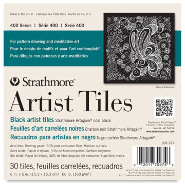 Strathmore 400 Series Sketch Artist Tiles - Front of Black 30 pc Tile sheet notebook