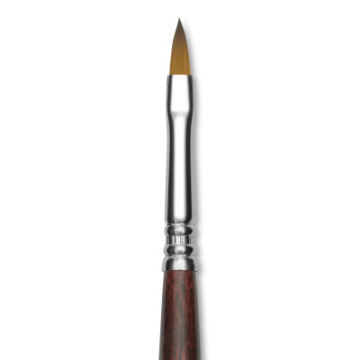 Escoda Prado Tame Synthetic Brush - Filbert, Short Handle, Size 4 (Close-up of brush)