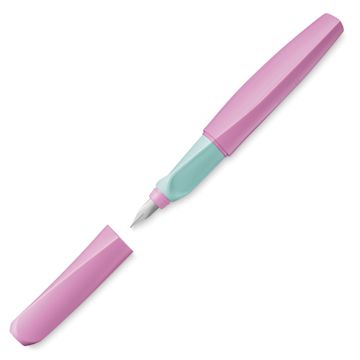 Open in modal - Pelikan Twist Fountain Pen - Sweet Lilac, Medium Tip, pen and cap