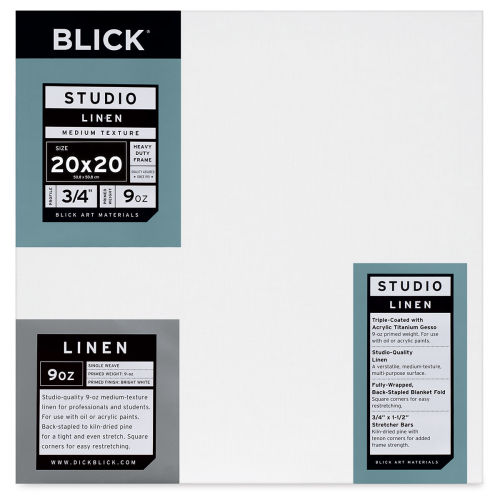 Blick Studio Linen Stretched Canvas - 18 x 24, Traditional 3/4 Profile