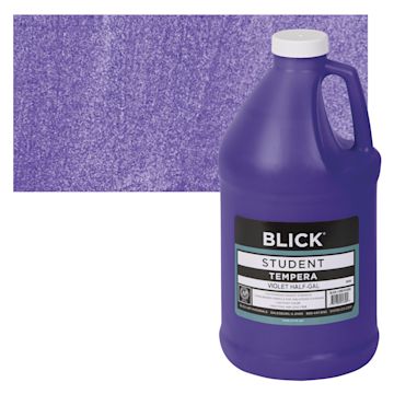 Open in modal - Blick Original Formula Student Tempera Paint - Violet, 64 oz bottle and swatch